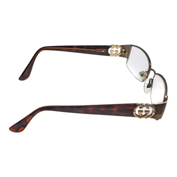 Gucci Italy GG 2844 NVX Dark Brown Half Rim Eyeglasses Frame 51-17-135 FLAW - Picture 5 of 13